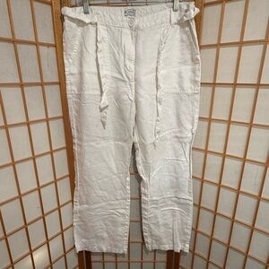 Avenue Women's Crisp White Linen Pants